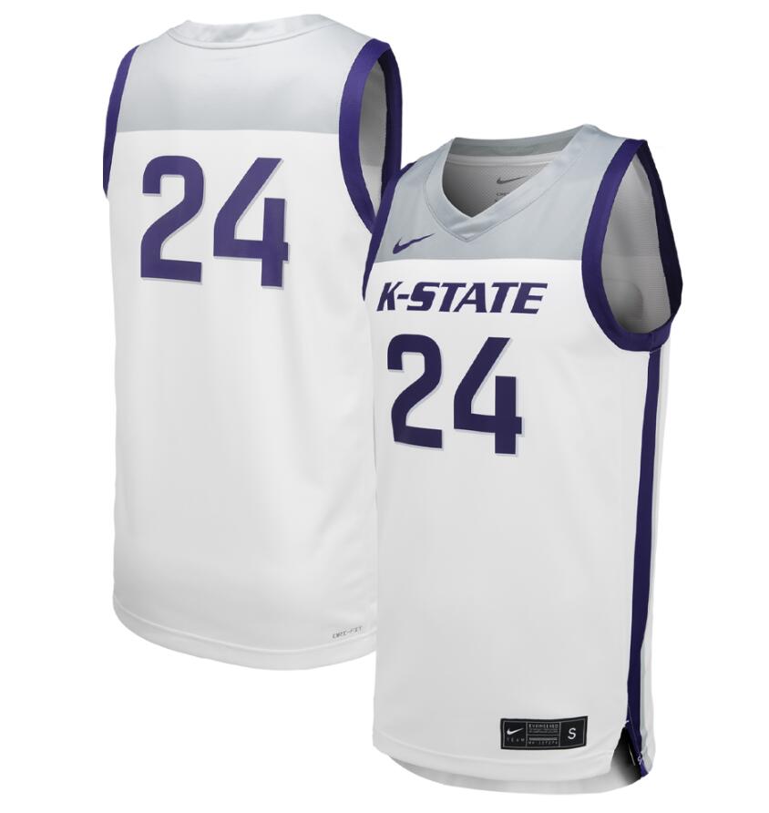 Men Unisex Nike #23 White Kansas State Wildcats Team Replica Basketball Jersey